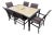 Woodgrain Tile Top Patio Table Dining Set - Six Chairs For Sale