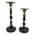 Pair of Vintage Maitland Smith Barley Twist Bronze and Brass Candlestick Holders Set 2 For Sale