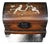 Vintage Huali Wood Jewelry Box With Mother-of-Pearl Bird & Floral Inlay and Brass Hardware For Sale