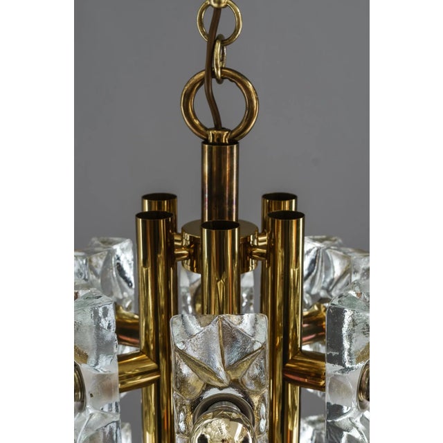 1960s Sische Glass and Brass Chandelier, Vienna, 1960s For Sale - Image 5 of 15