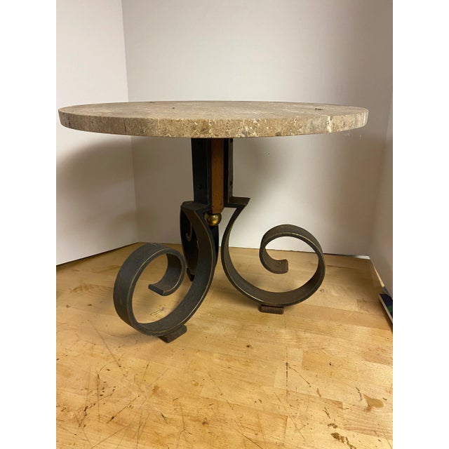 1970s Mid-Century Modern Italian Marble Top Table Plant Stand For Sale - Image 9 of 9