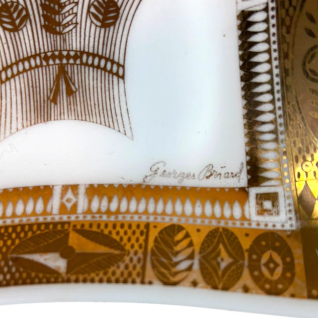 Mid-Century Modern Signed Georges Briard 22k Gold Wheat Sheaf Square Dishes - A Pair For Sale - Image 14 of 14
