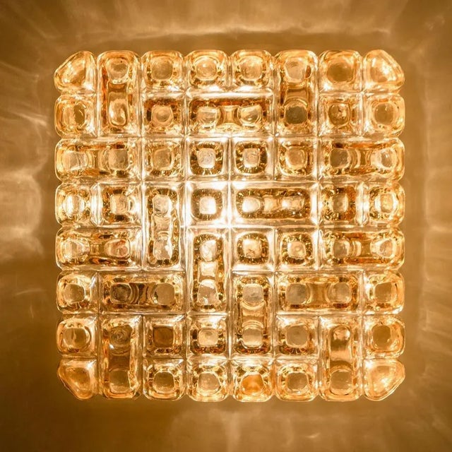 1960s Square Textured Glass Wall Light, Germany, 1960s For Sale - Image 5 of 12