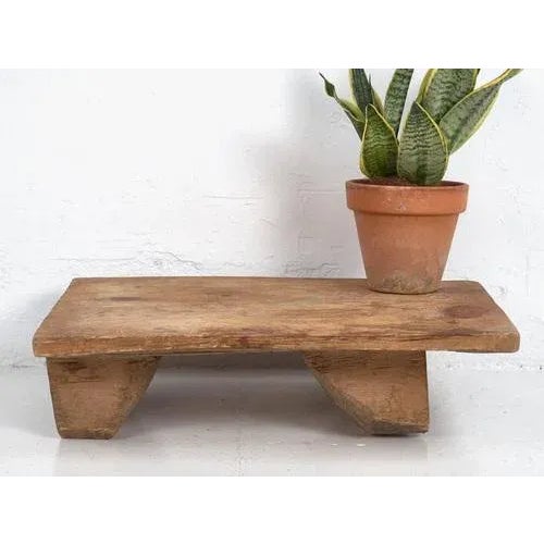Wood Antique Square Side Table, 1900s For Sale - Image 7 of 9