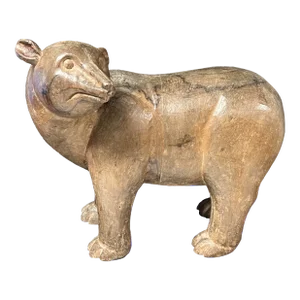 Late 19th Century Carved Solid Wood Paper Mache Mold Large Polar Bear Sculpture