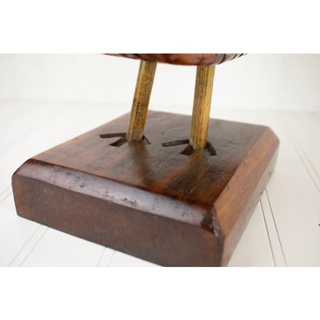 1985 Johnny Wyres "Hen Pheasant" Hand Carved Wooden Folk Art Bird For Sale - Image 10 of 13