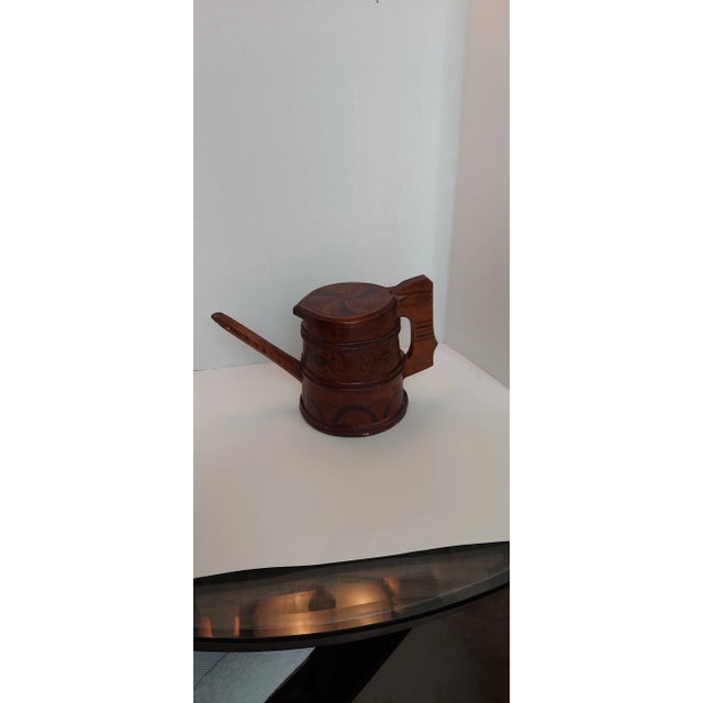 Chestnut 1860s Hand Painted Danish Wooden Jug For Sale - Image 8 of 11