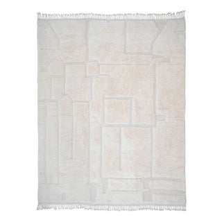 Large Hand-Knotted Wool Rug by Azele Studio For Sale