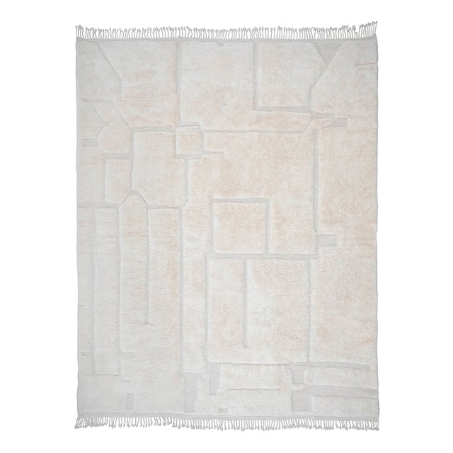 Large Hand-Knotted Wool Rug by Azele Studio For Sale