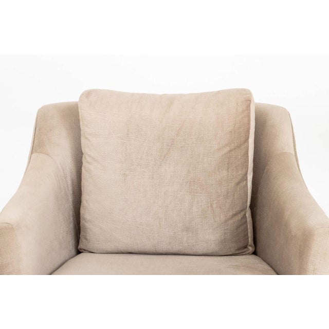 Brabbu Brabbu "Como" Gray Velvet Upholstered Armchair For Sale - Image 4 of 8