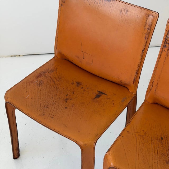 Late 20th Century Leather Cab Chairs by Mario Bellini for Cassina For Sale In Chicago - Image 6 of 11