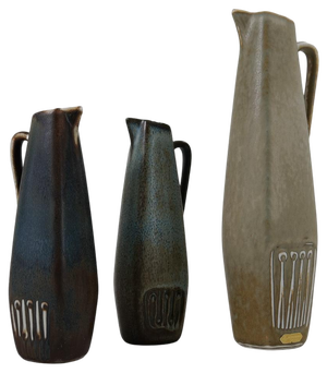 Mid-Century Modern Ceramic Vases attributed to Gunnar Nylund for Rörstrand, Sweden, 1950s, Set of 3