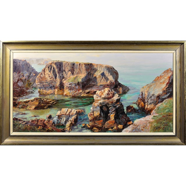 Nancy Bailey, Low Tide on the Minnows, Cornwall, 1972, Impasto Oil Painting, Framed For Sale - Image 17 of 17