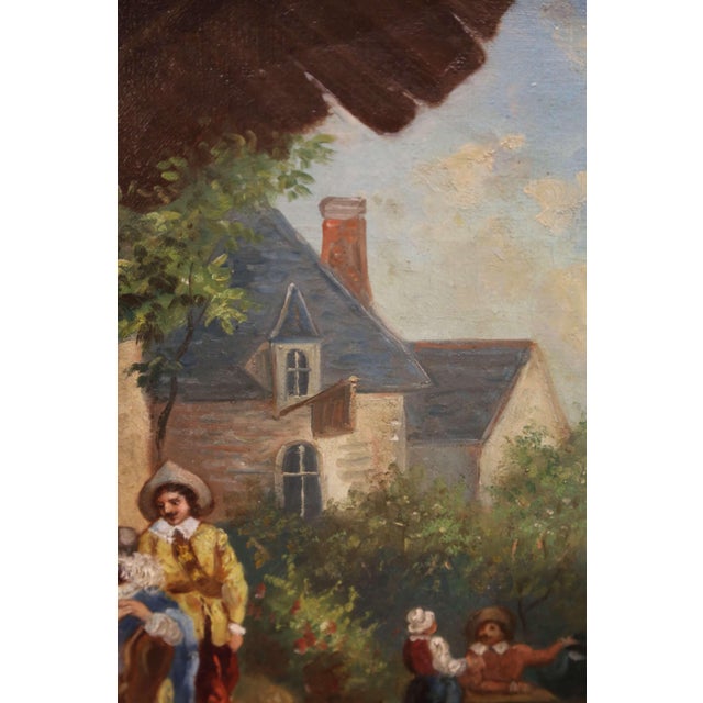 Pair of 19th Century French Tavern Genre Scene Oil Paintings Signed H. Jonas For Sale - Image 13 of 16