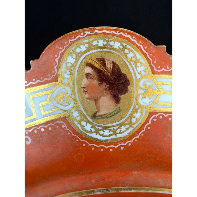 Neoclassical Porcelain Compote with Hand-Painted Portrait Medallions from Capodimonte, 1890s For Sale - Image 6 of 14
