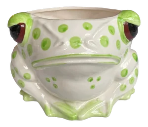 1970s Fitz and Floyd Spotted Frog Planter