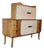 Art Deco Sideboard in Maple with Leather and Art Glass by Laszlo Hoenig, 1940s For Sale