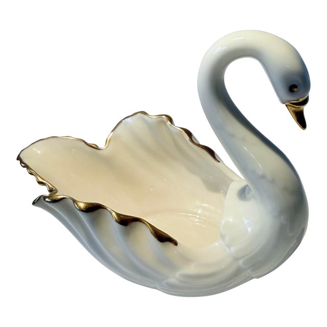 Late 20th Century Lenox Porcelain Swan Salt Cellar For Sale