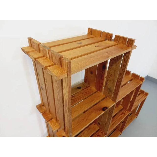 Tan Pine Staircase Bookshelf in the style of Maison Regain, 1980s For Sale - Image 8 of 12