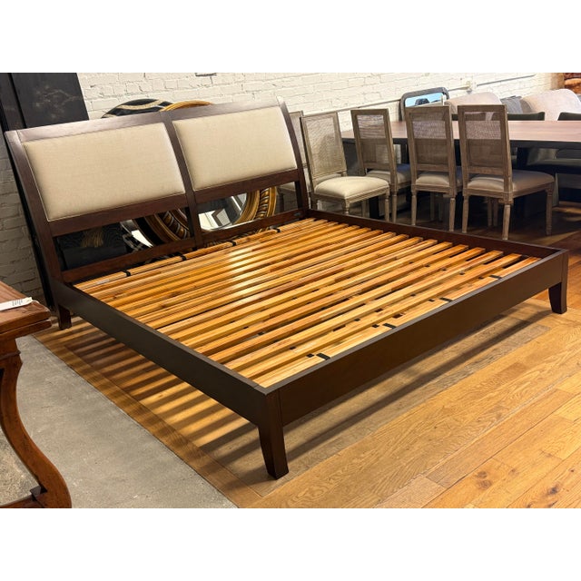 Contemporary Crate & Barrel Eastern King Platform Bed Frame For Sale - Image 3 of 12