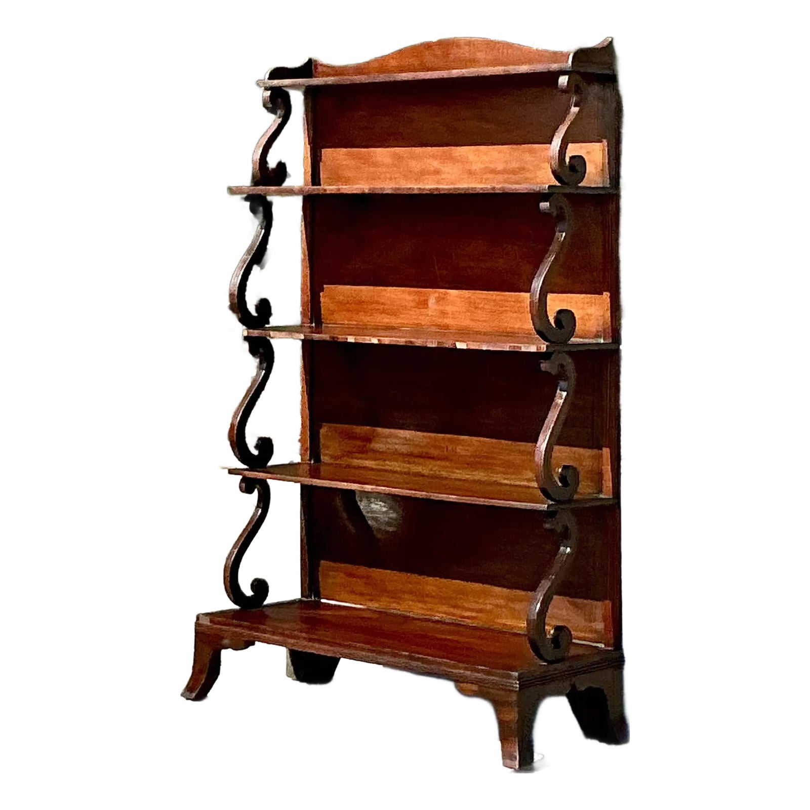 Vintage Regency Scroll Open Etagere | Chairish