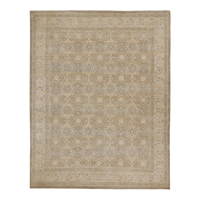 Blue 2010s Rug & Kilim’s Oushak Style Oversized Rug in Taupe With Floral Patterns For Sale - Image 8 of 8