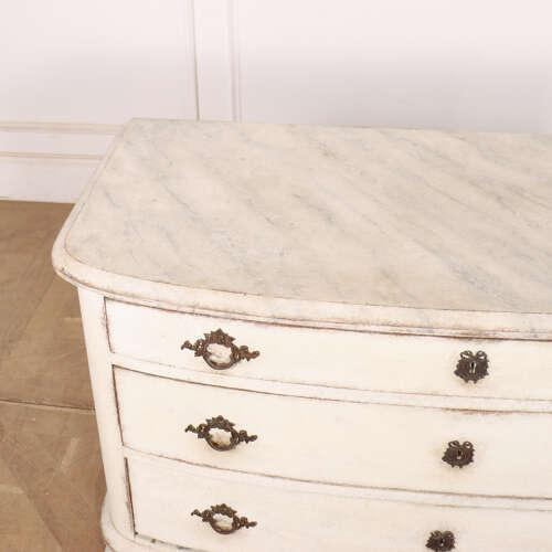 French Bow Front Chest of Drawers For Sale - Image 9 of 12