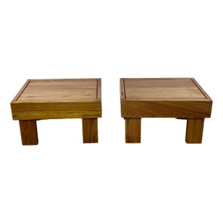 Bedside Tables in Elm from Maison Regain, 1980s, Set of 2 For Sale