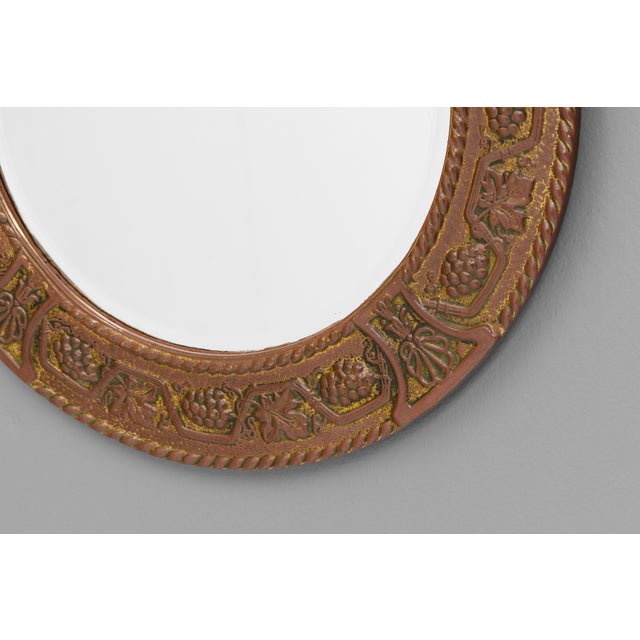 Circular Brass Mirror, 1930s For Sale - Image 3 of 6