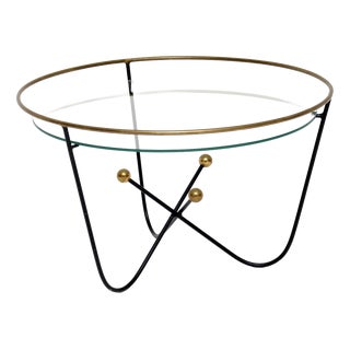 Vintage Steel and Brass Coffee Table from Edward Ihnatowicz, 1950s For Sale