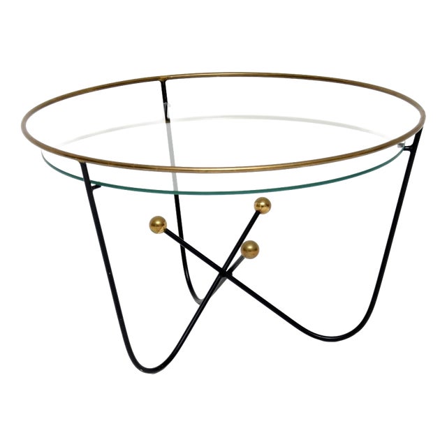 Vintage Steel and Brass Coffee Table from Edward Ihnatowicz, 1950s For Sale