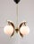 Mid-Century Modern Italian Brass and Opaline Chandelier For Sale - Image 4 of 17