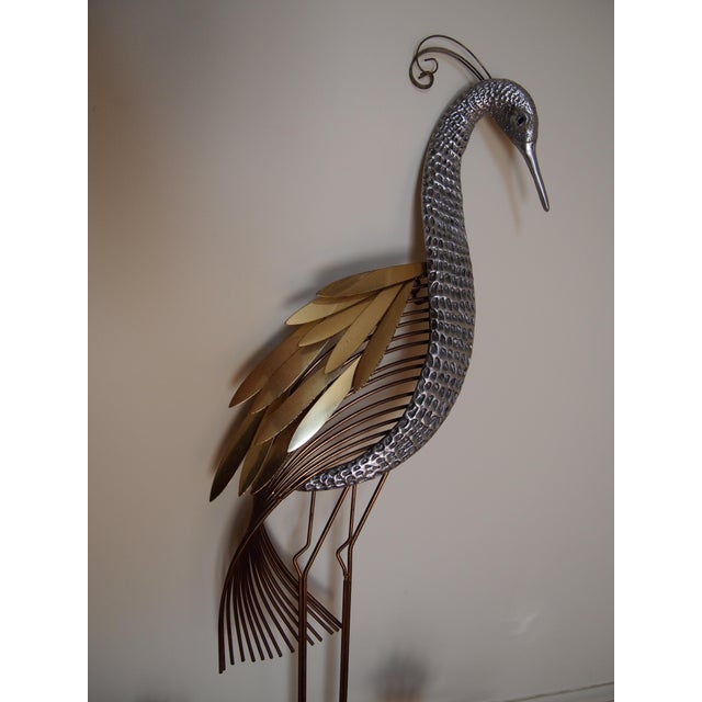Mid-Century Modern 1980s Heron on Lily Pads Wall Sculpture For Sale - Image 3 of 5