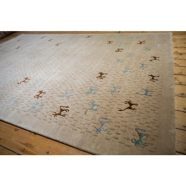 Textile New Indian Folk Art Design Rug - 6' X 9' For Sale - Image 7 of 14