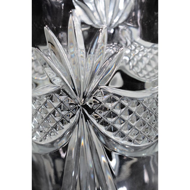 American Towle - Fan Cut Crystal Glass Vase With Tapered Stem, C. 1970s For Sale - Image 3 of 5