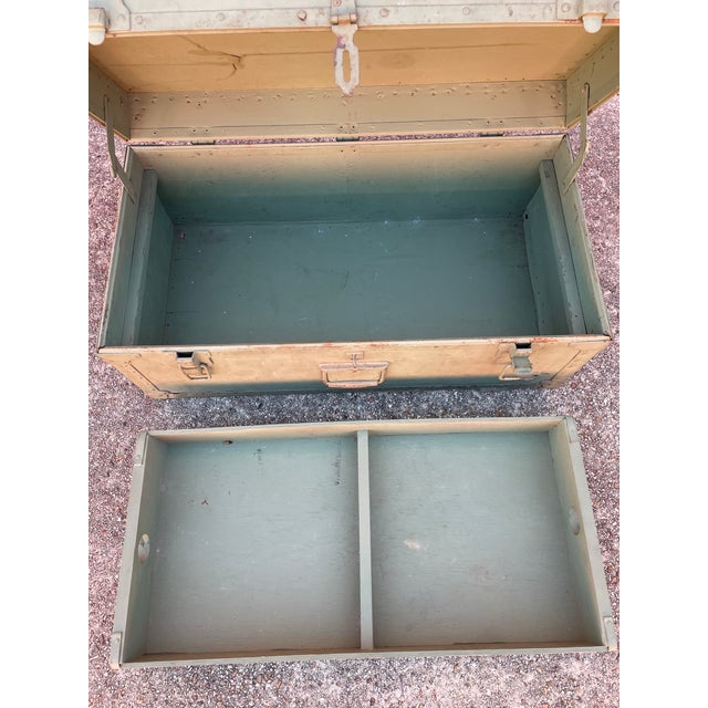 1950s Vintage Army Locker/Chest For Sale - Image 6 of 10