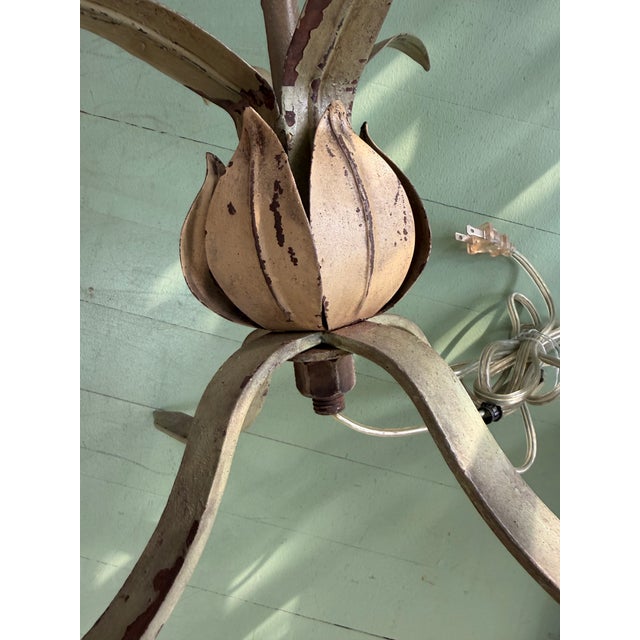 Vintage Italian Floral Tole Floor Lamp For Sale - Image 9 of 13