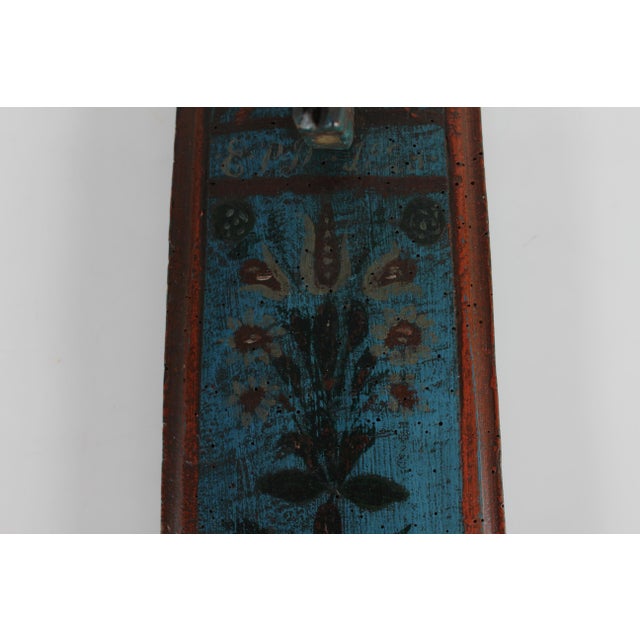 Brown Antique Danish Wooden Mangle Board with Horse, 1823 For Sale - Image 8 of 10