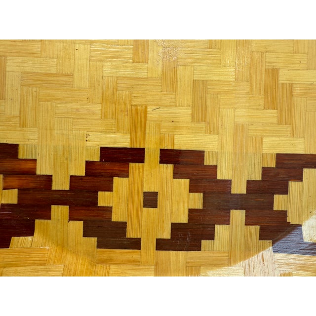 Late 20th Century Southwestern Lacquered Plates in Woven Wood - Set of 4 For Sale - Image 5 of 7