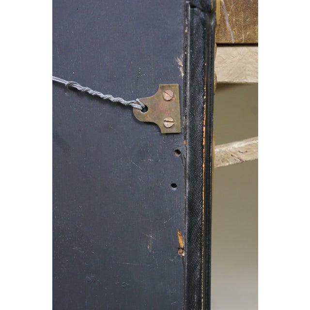 Antique Egyptian Revival Black & Gold Etched Arched Vanity Mirror Venetian 40" For Sale - Image 16 of 16