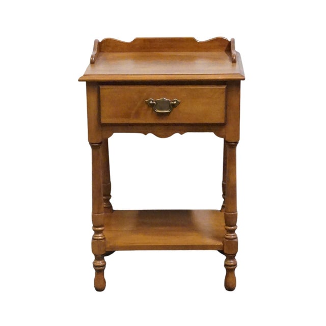 American Tell City Young Republic Solid Hard Rock Maple Colonial Early American 19" Nightstand For Sale - Image 3 of 11