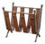 Mid-Century French Iron and Leather Magazine Rack, 1950s For Sale