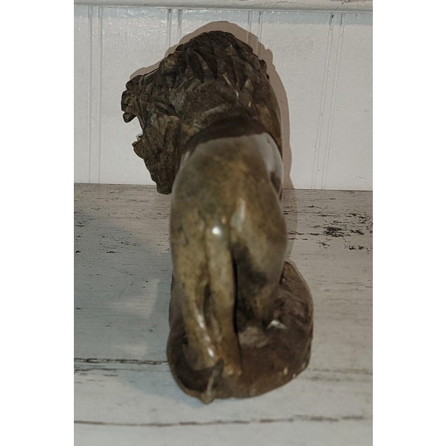 Hand Carved Alabaster Lion For Sale In Los Angeles - Image 6 of 7
