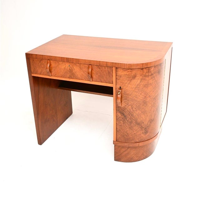 Art Deco Figured Walnut Desk, 1930s For Sale - Image 14 of 14