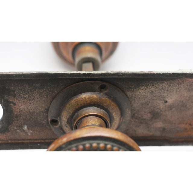 Antique Italian Renaissance Corbin Trivoli Knob & Plate Door Set For Sale - Image 6 of 6