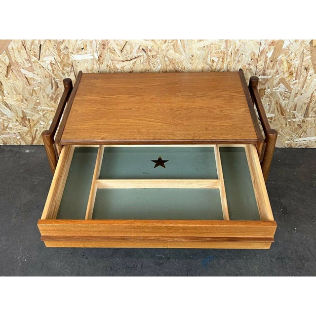 Wood Mid-Century Danish Teak Sewing Box Side Table For Sale - Image 7 of 13