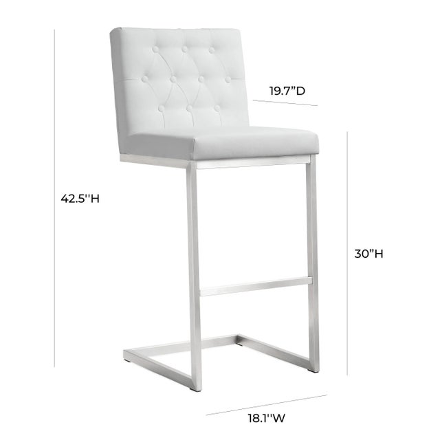 Helsinki White Steel Bar Stools - Set of 2 For Sale - Image 9 of 12