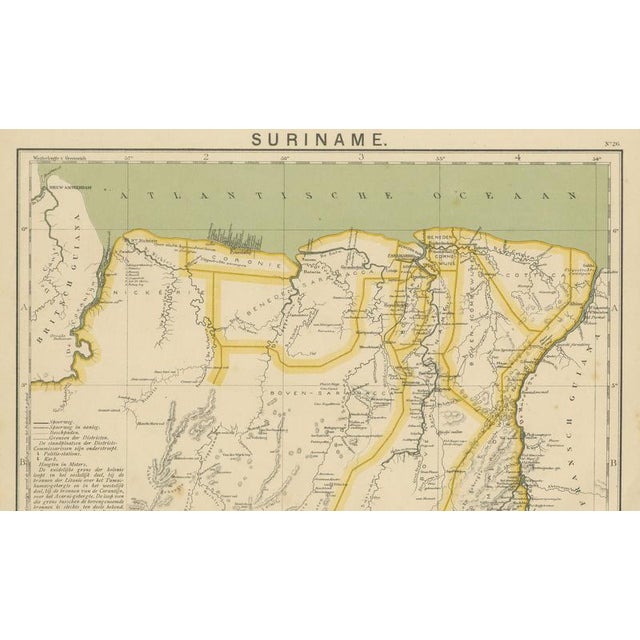 1900 - 1909 Antique Dutch Colonial Map with Districts, 1905 For Sale - Image 5 of 11