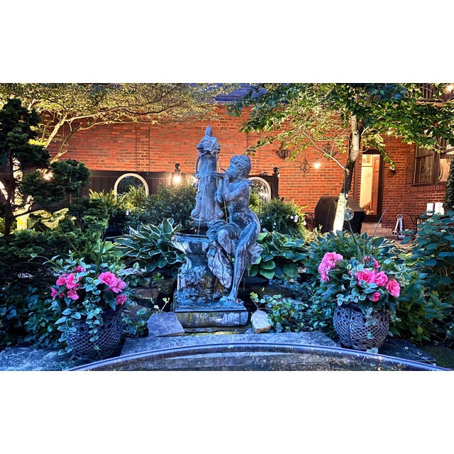 Add timeless garden charm with this striking pair of vintage cast iron reticulated lacework planters. Beautifully crafted...