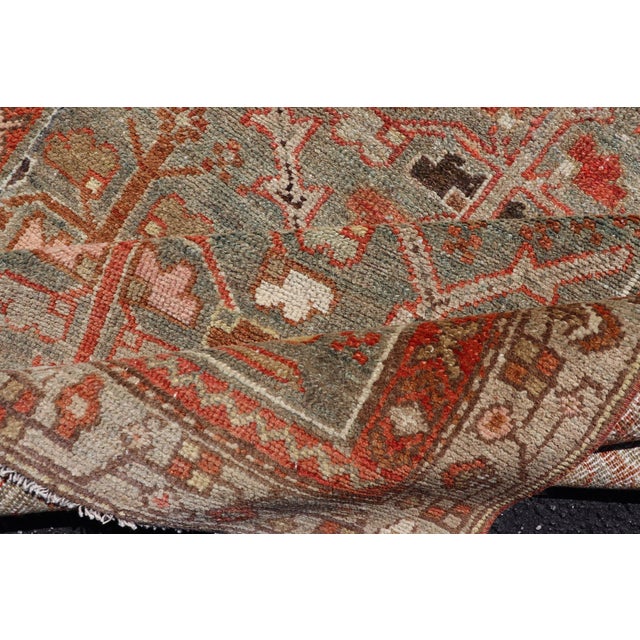 Textile Antique Persian Malayer Rug With All-Over Design With Red and Gray-Blue 3'0 X 5'0 For Sale - Image 7 of 12